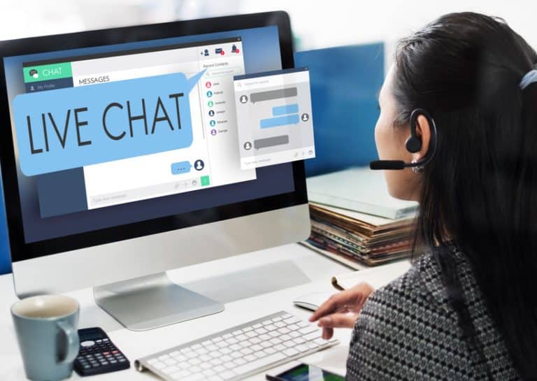 live chat chatting communication digital web concept