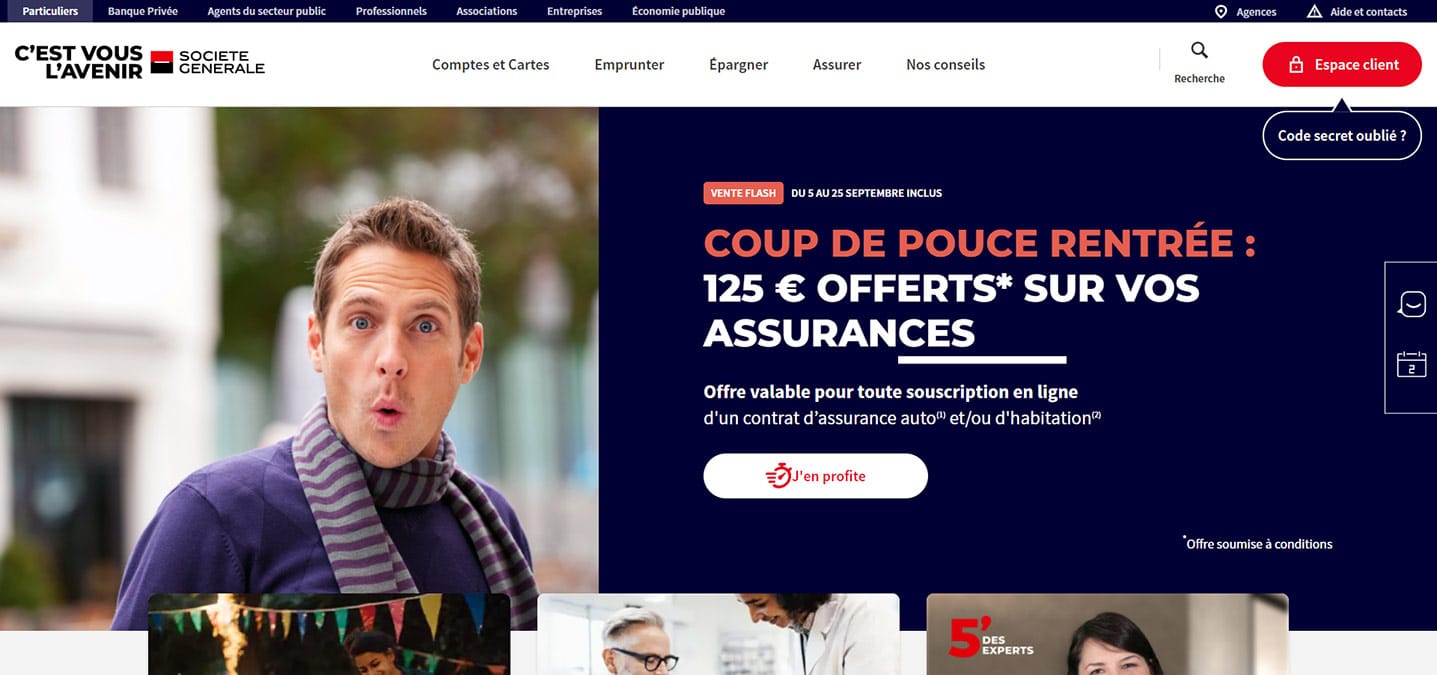 Particuliers Société Générale : compte, connexion, contact...